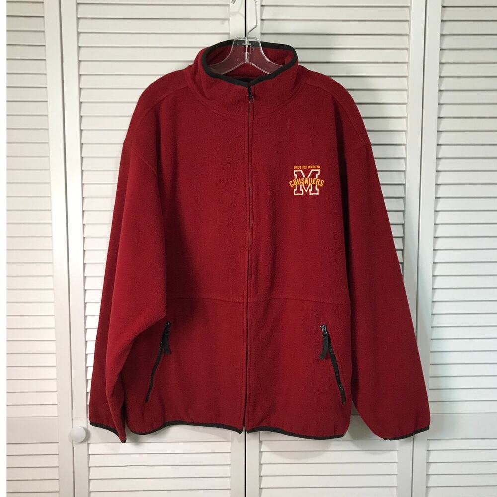 Devon & Jones High Neck Long Sleeve Fleece Sweater Jacket Men XL